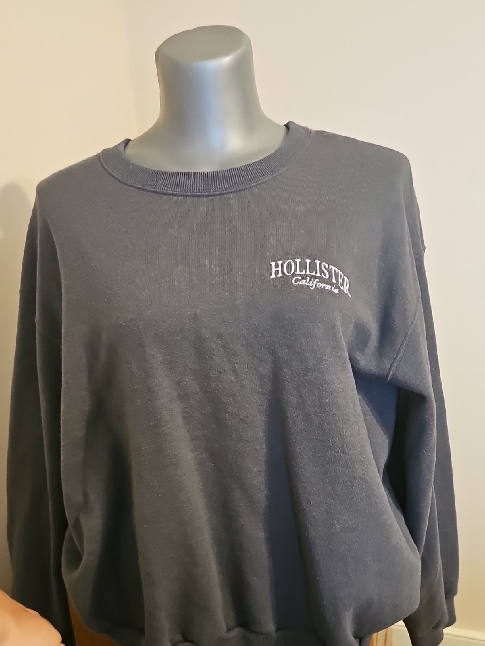 Hollister Dark Gray Pullover Sweatshirt with Chest Logo